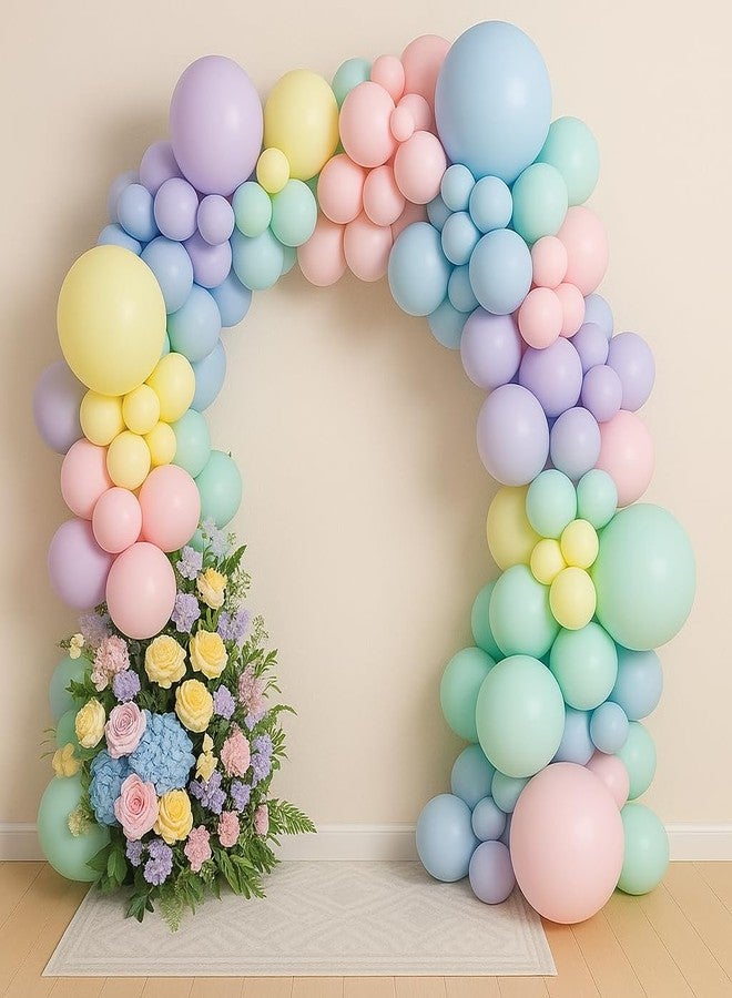 Flyloons Pink Purple Green Blue Yellow Orange Pastel Balloons Pack of 50 for birthday decoration items also suitable Baby Shower, Anniversary, Wedding, Celebration, Party - Image 1